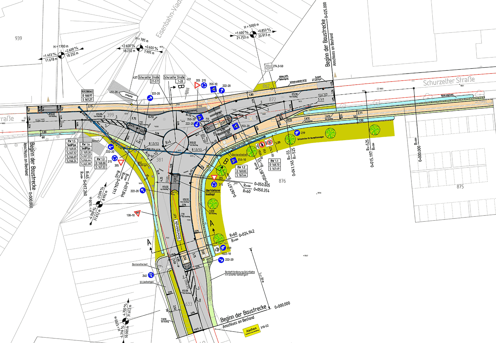  Kreisverkehrsplatz Aachen - Plan