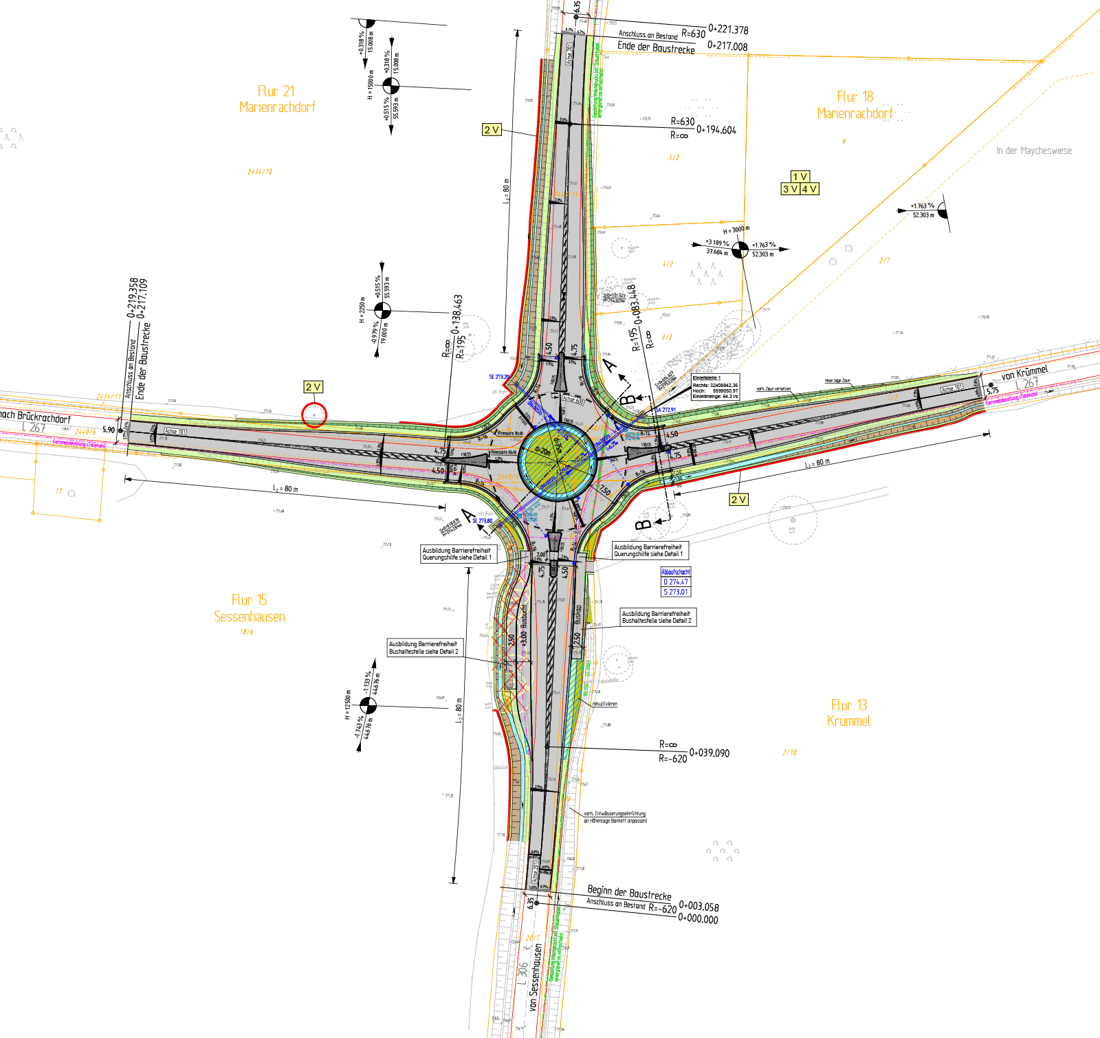Kreisverkehr Krümmel - Lageplan